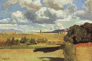 Jean Baptiste Camille  Corot The Roman Campagna,with the Claudian Aqueduct Sweden oil painting artist